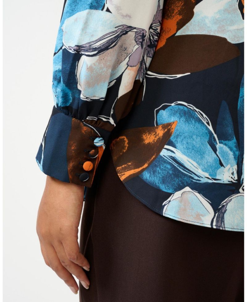 Plus size Annette Floral Print Long Sleeve Shirt