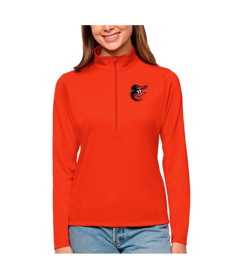 Women's Orange Baltimore Orioles Tribute Quarter-Zip Pullover Top