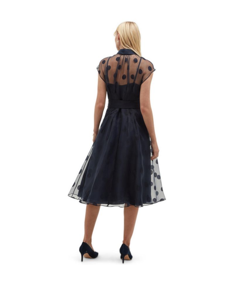 Women's Tess Sheer Polka Dot Shirt Dress