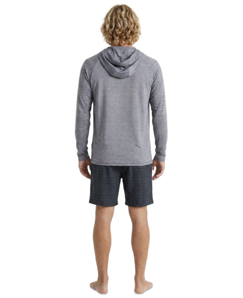 Men's Birdseye Heather Hooded Long-Sleeve Rash Guard