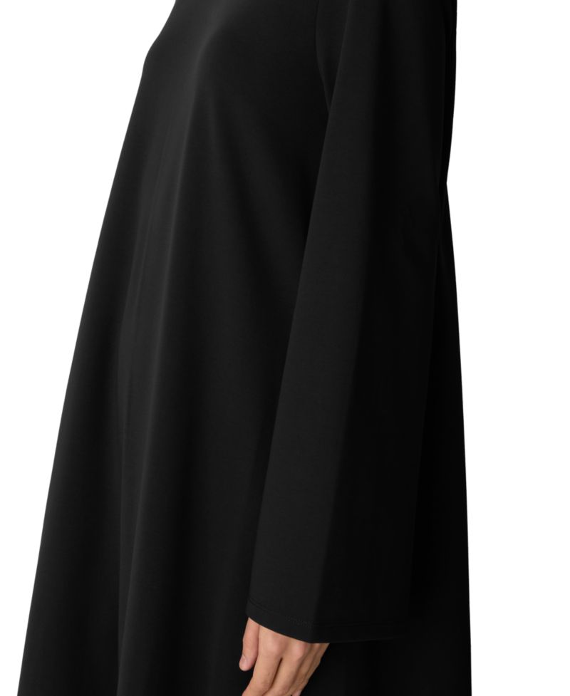 Extra-Fine Ponte Long-Sleeve Midi Crewneck Dress