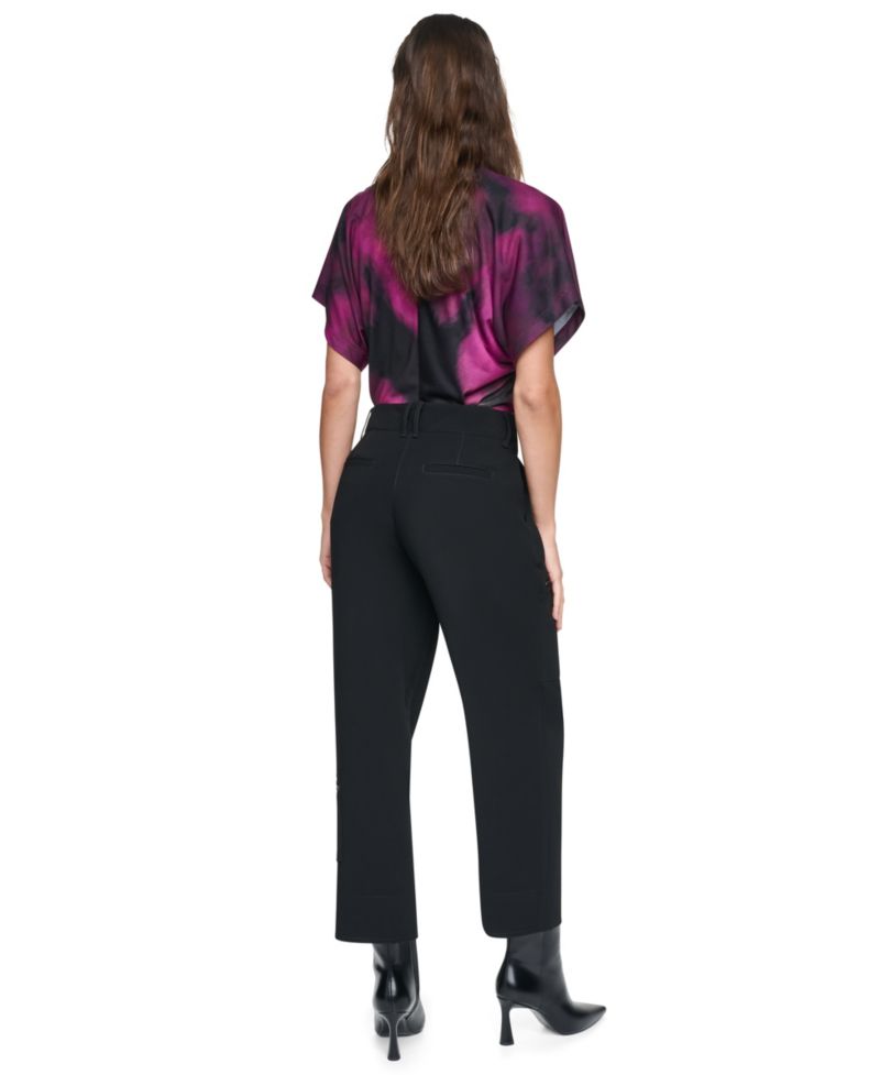 Women's Cargo Straight-Leg Zipper Pocket Pants