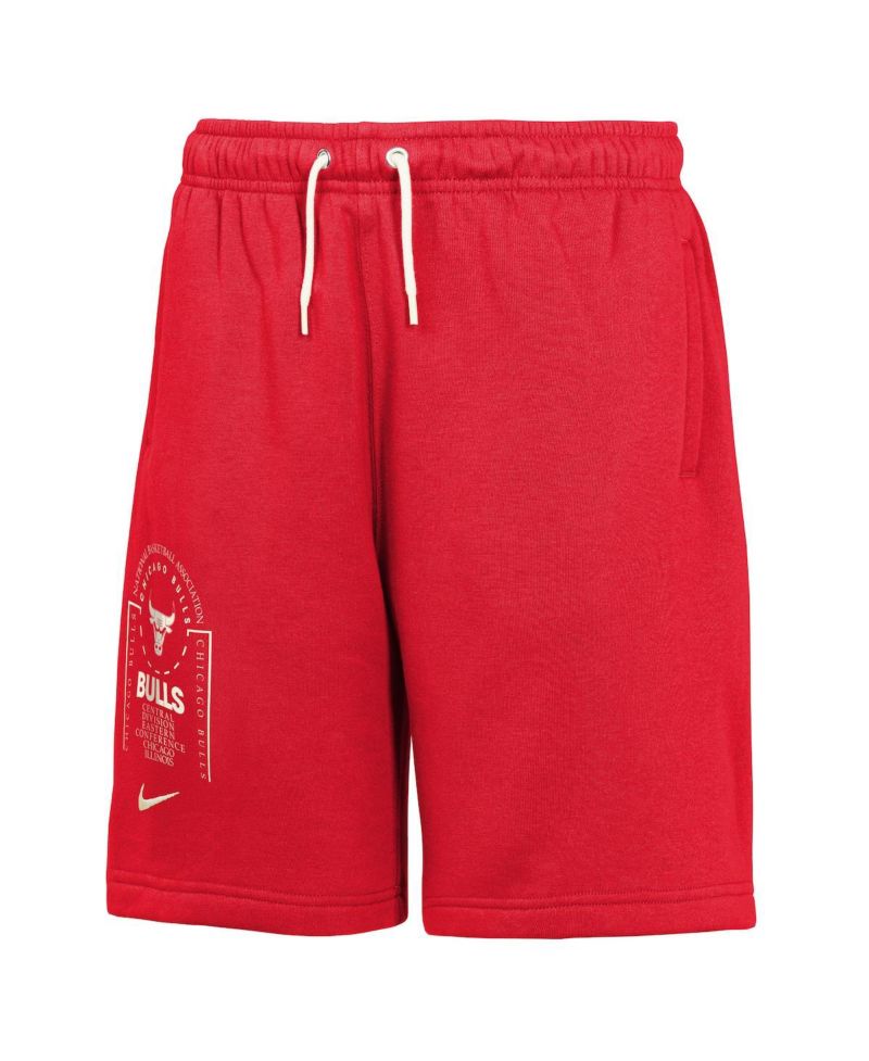 Big Boys and Girls Red Chicago Bulls Courtside Club Fleece Shorts