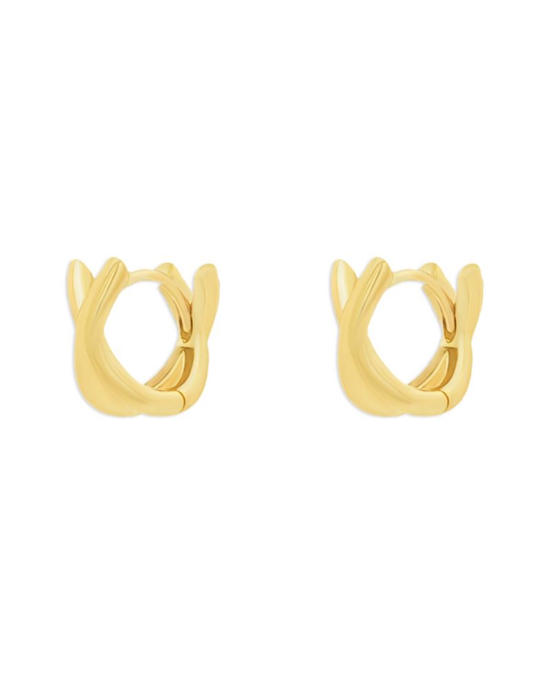 Sterling Silver Openwork X Hoop Earring