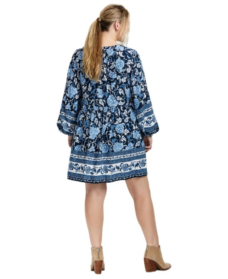 Women's Plus Size Livvy Boho Border Print Mini Dress