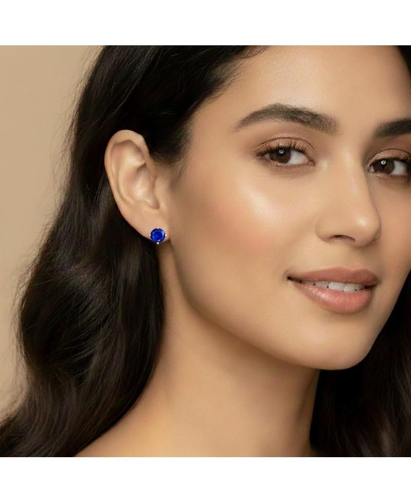 Dainty 14K Gold Plated 7MM Cubic Zirconia Mini Stud Earrings