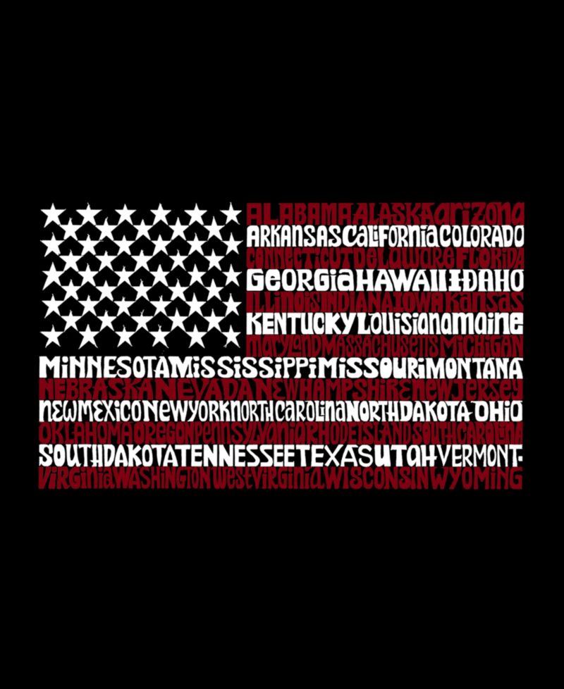 Men's Cotton/Poly Blend Word Art T-shirt - USA Flag