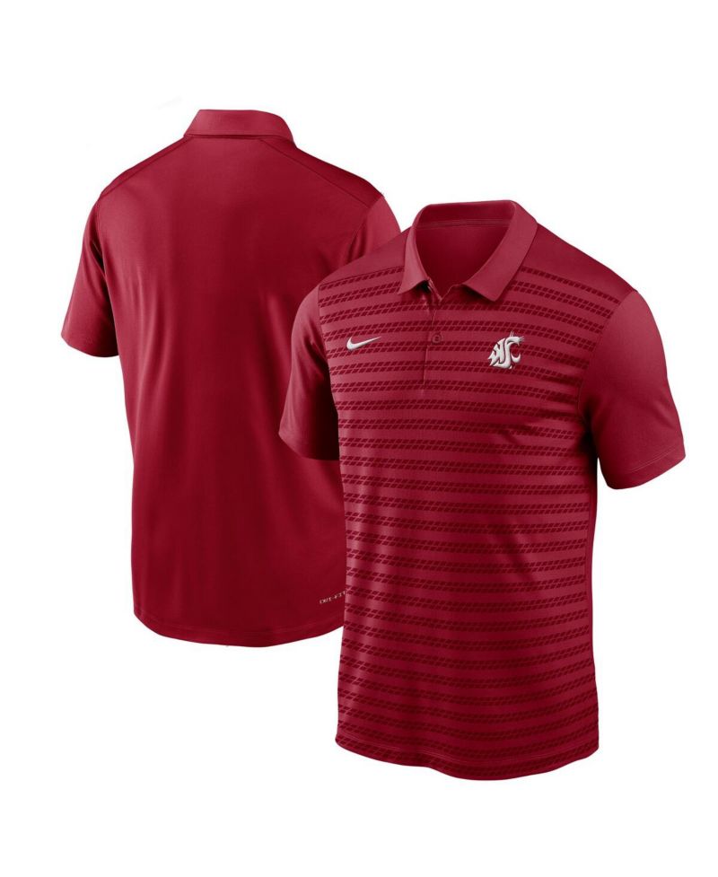 Men's Crimson Washington State Cougars 2024 Sideline Victory Coaches Performance Polo