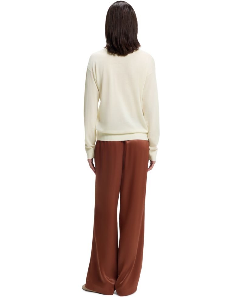 BOSS by Women's Merino Wool Relaxed-Fit V-Neck Sweater
