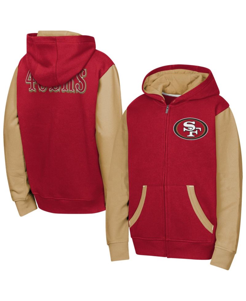 Boys' and Girls' San Francisco 49ers Color-Block Full-Zip Fleece-Lined Hoodie
