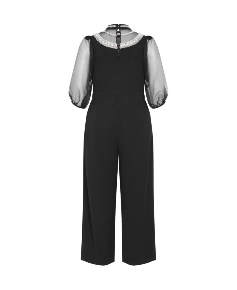 Plus Size Phoenix Sheer Sleeve Jumpsuit