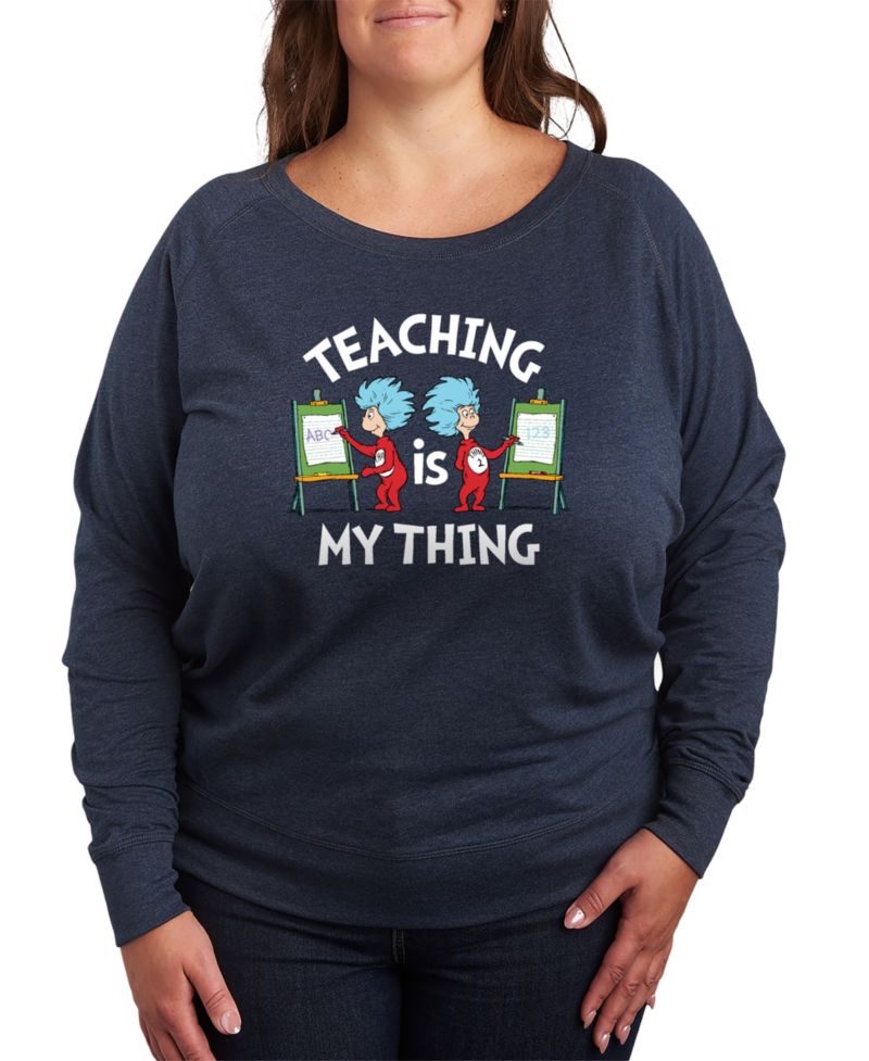Plus Size Dr. Seuss Teaching Is My Thing French Terry Graphic Crewneck T-Shirt