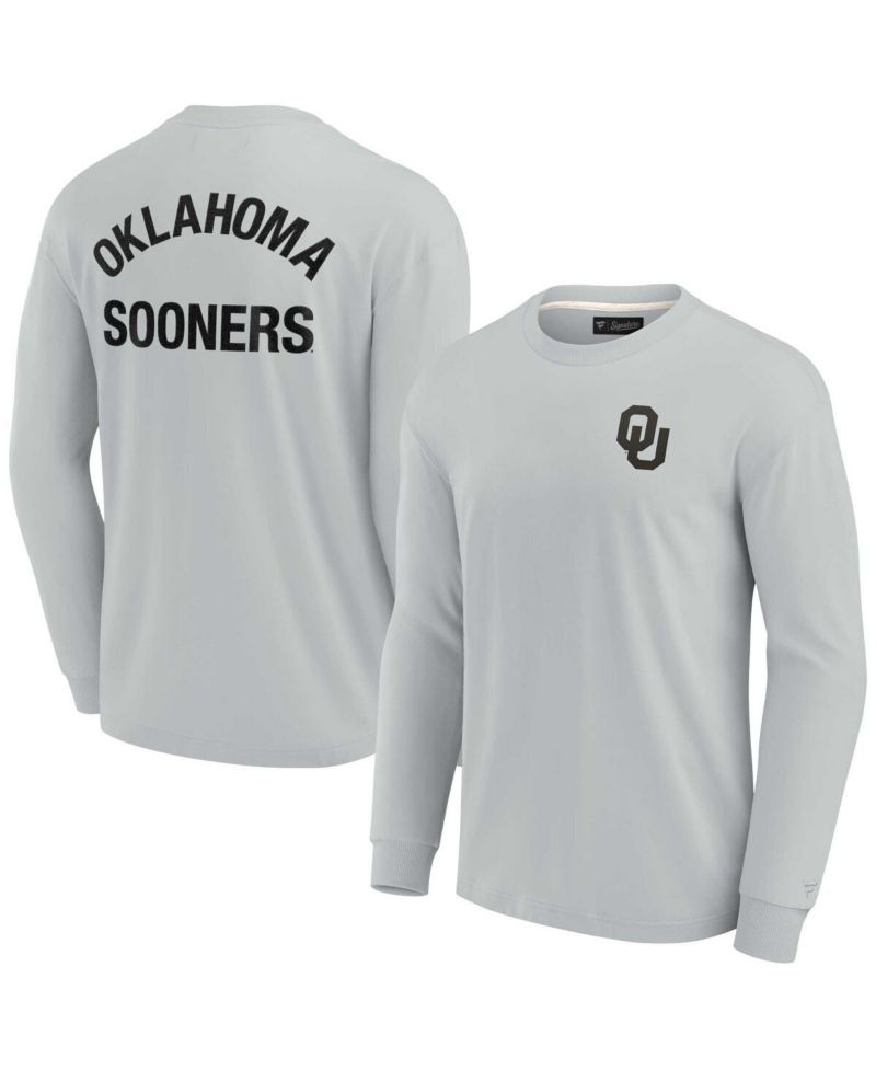 Men's and Women's Gray Oklahoma Sooners Super Soft Long Sleeve T-shirt