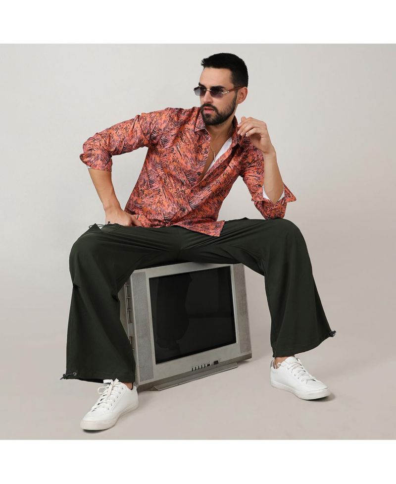 Men's Sienna Brown Animal Print Shirt