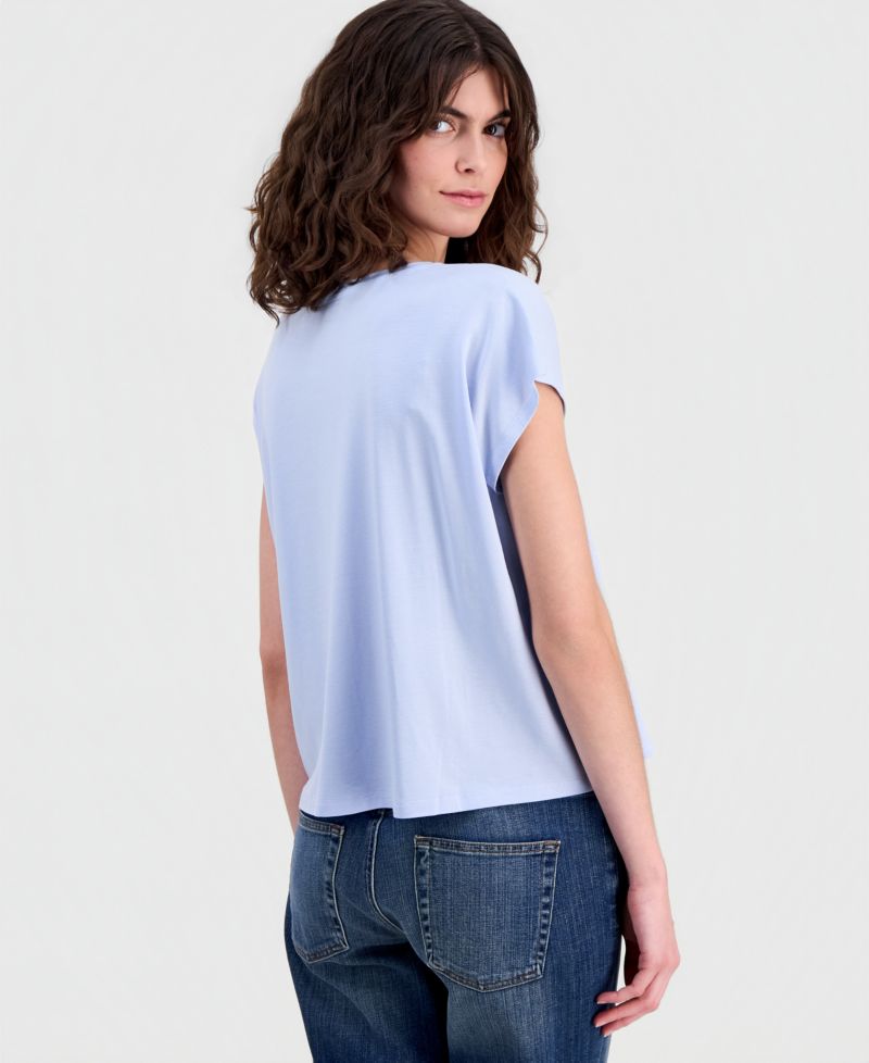 Women's Fine Jersey V-Neck Square Top
