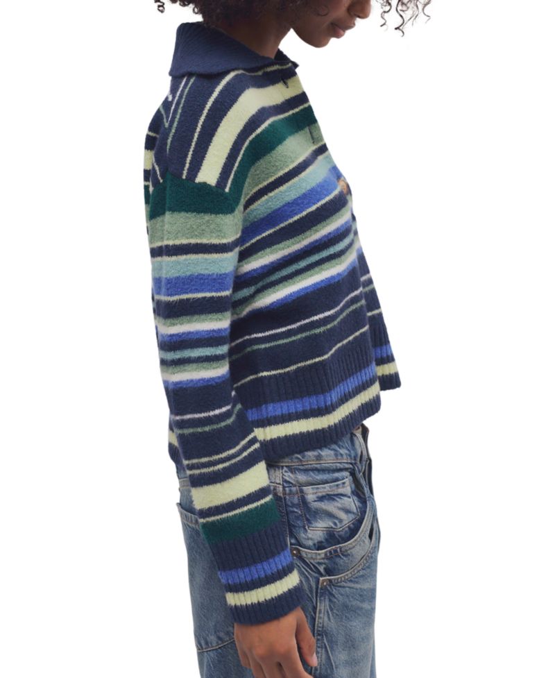 Women's Trading Up Lightweight Stripe Polo Sweater