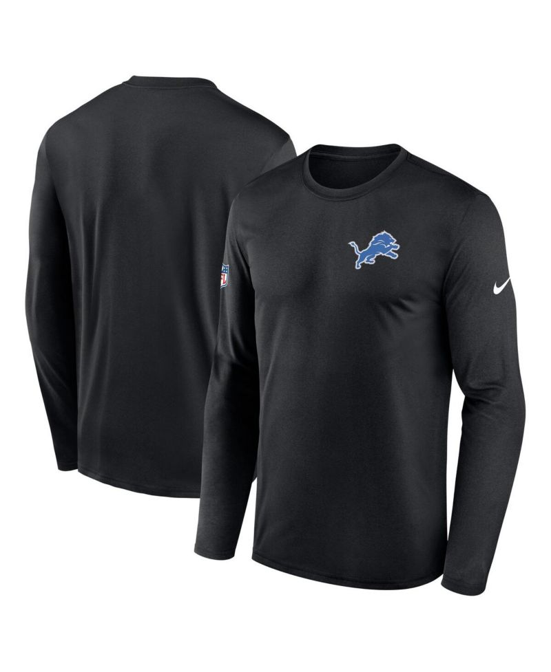 Men's Black Detroit Lions Legend Small Logo Performance Long Sleeve T-Shirt
