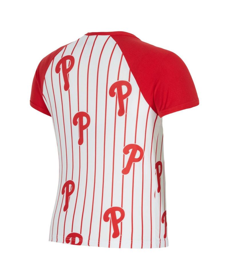 Women's White Philadelphia Phillies Outbound Pinstripe Raglan Top