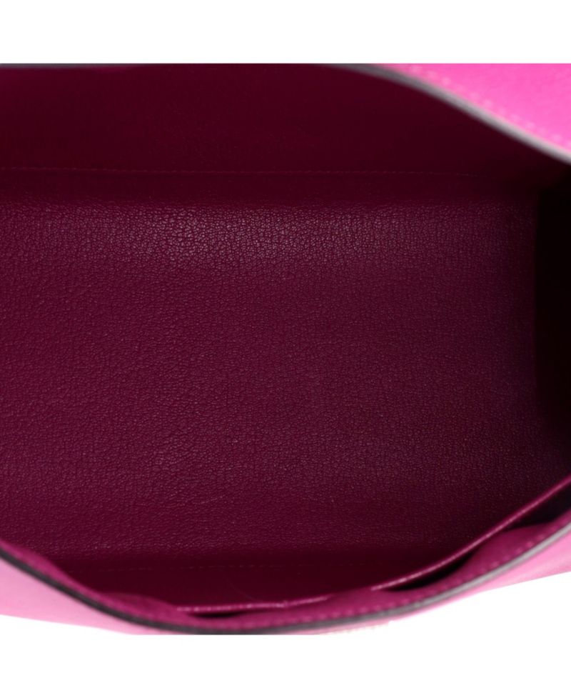 Kelly 28 Handbag Pink Epsom with Palladium Hardware