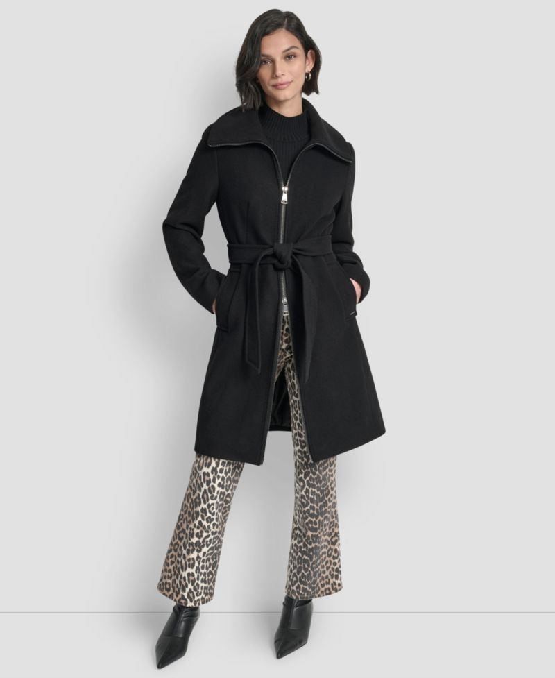 Women's Collared Neck Belted Coat
