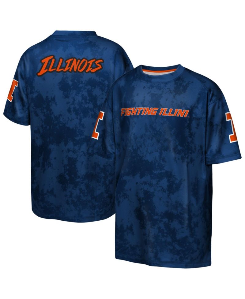 Big Boys and Girls Navy Illinois Fighting Illini Off-Side Sublimated T-Shirt
