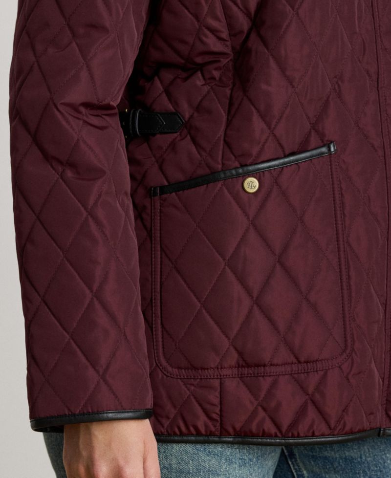 Plus Size Diamond-Quilted Lined Coat