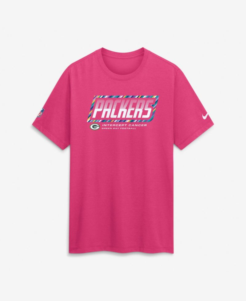 Men's Pink Green Bay Packers 2026 NFL Cruical Catch Sideline Dri-Fit T-Shirt