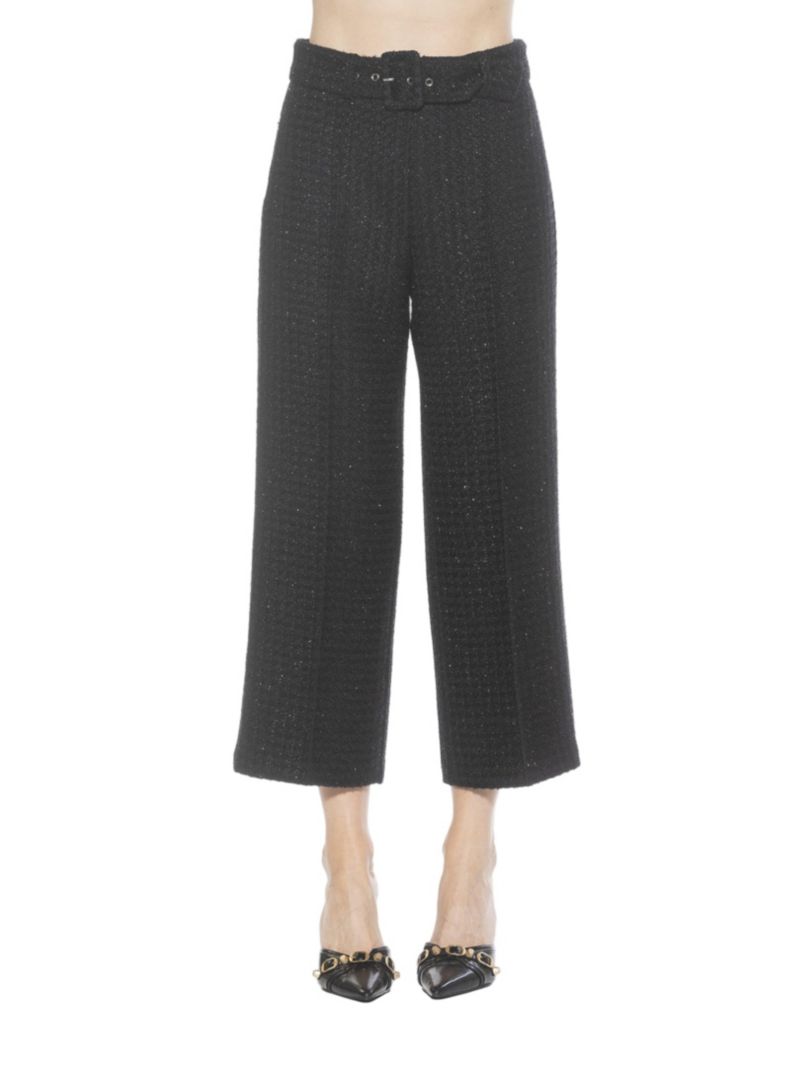 Women's Caden Tweed Belted Wide Leg Pants