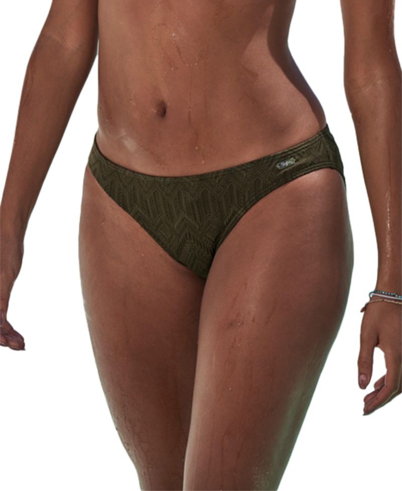 Women's Textured Classic Bikini Moderate-Coverage Swim Bottom