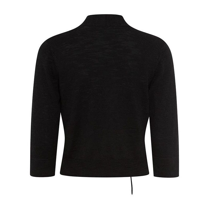 Women's Cropped Cardigan with Waist Tie