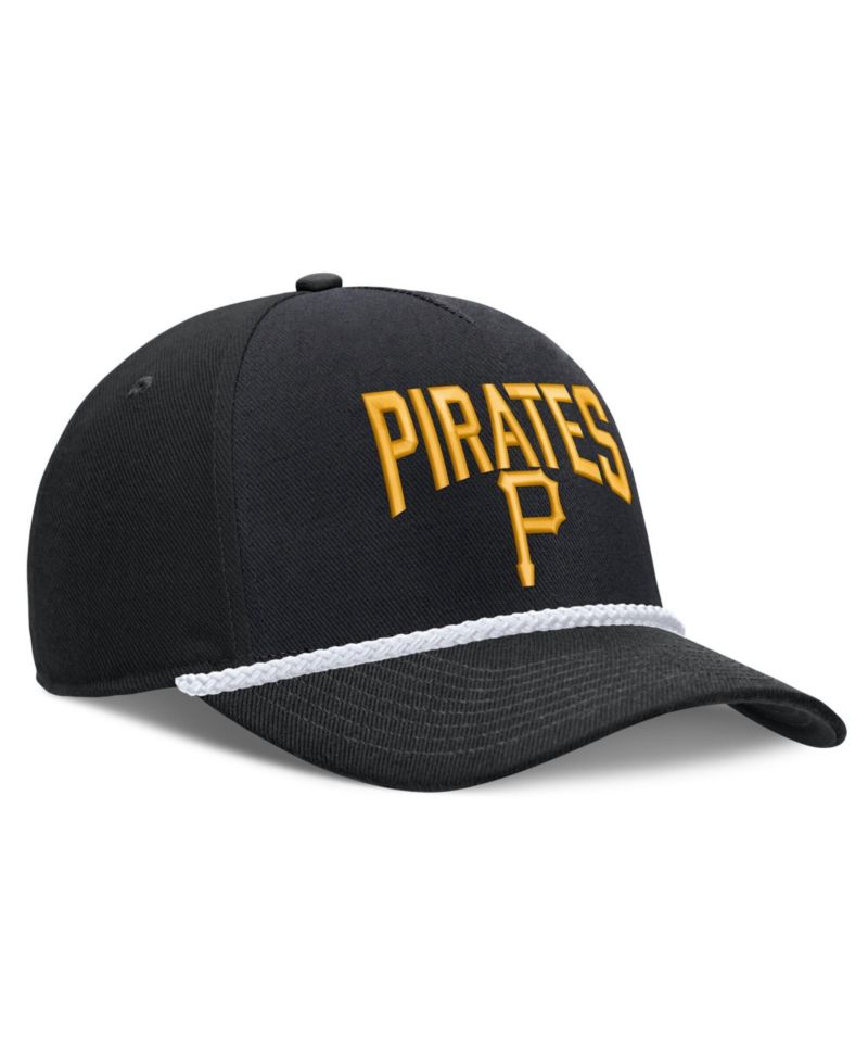 Men's Black Pittsburgh Pirates Cooperstown Rise Adjustable Hat