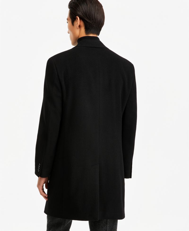 Men's Barge Classic Fit Wool/Cashmere Blend Solid Overcoat