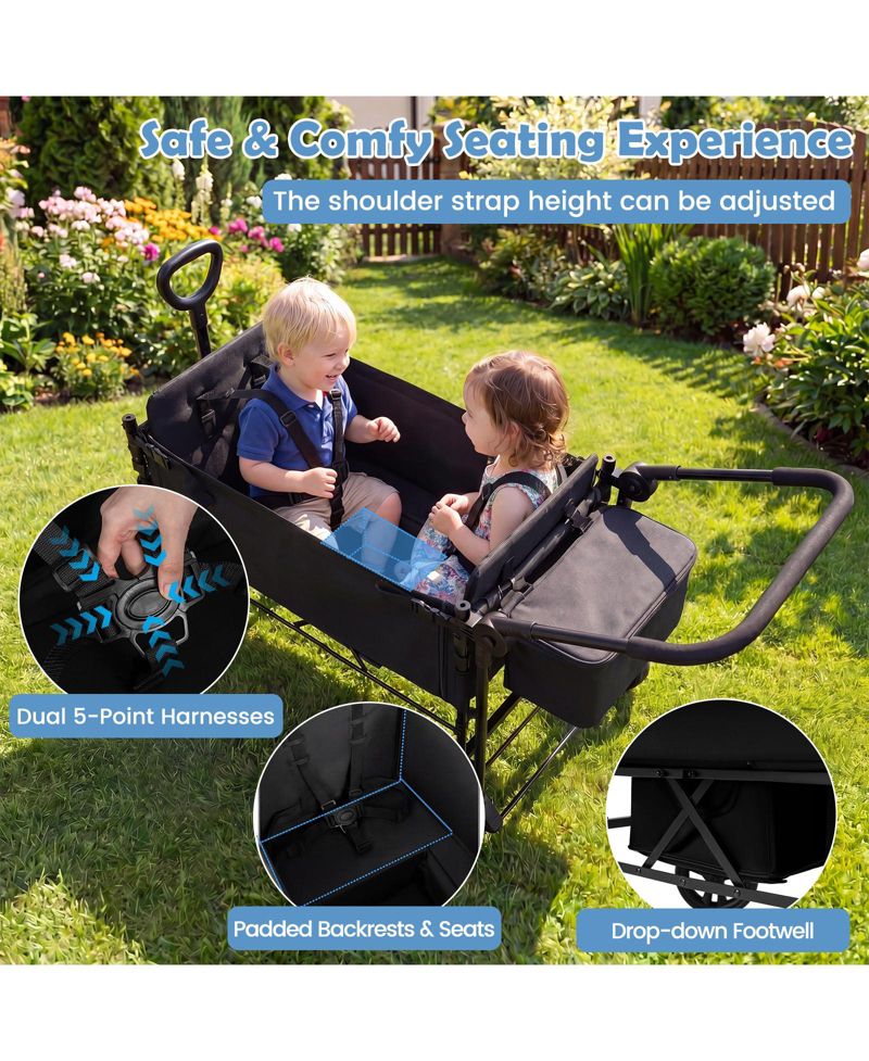 Baby 2 in 1 Baby Stroller Folding High Landscape Pushchair with Bassinet Mode