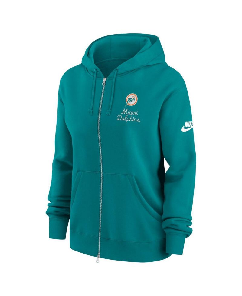 Women's Aqua Miami Dolphins Phoenix Rewind Full-Zip Hoodie