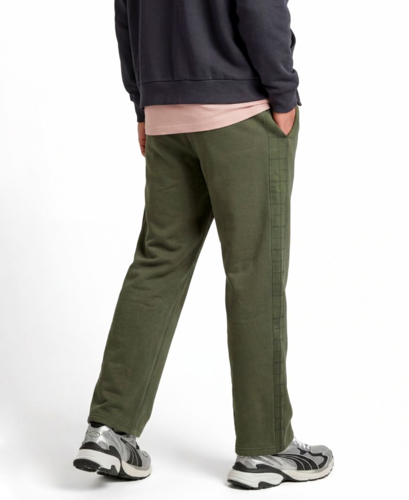 Men's Tartan Wide-Leg Solid Pants