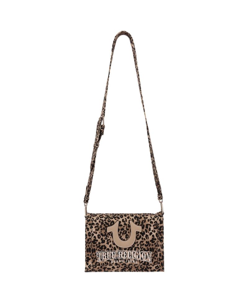 Women's Bling Logo Leopard Messenger Bag