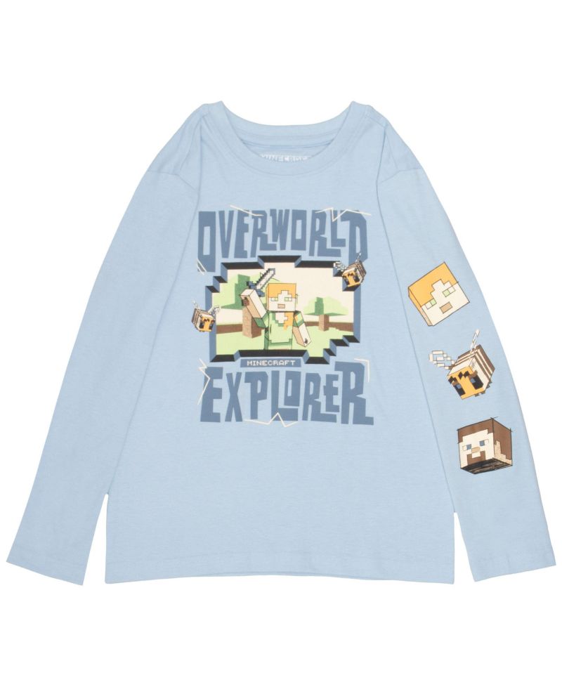 Steve, Creeper, Zombie, Skeleton Little Boys 4-16 3 Pack Long Sleeve Tees