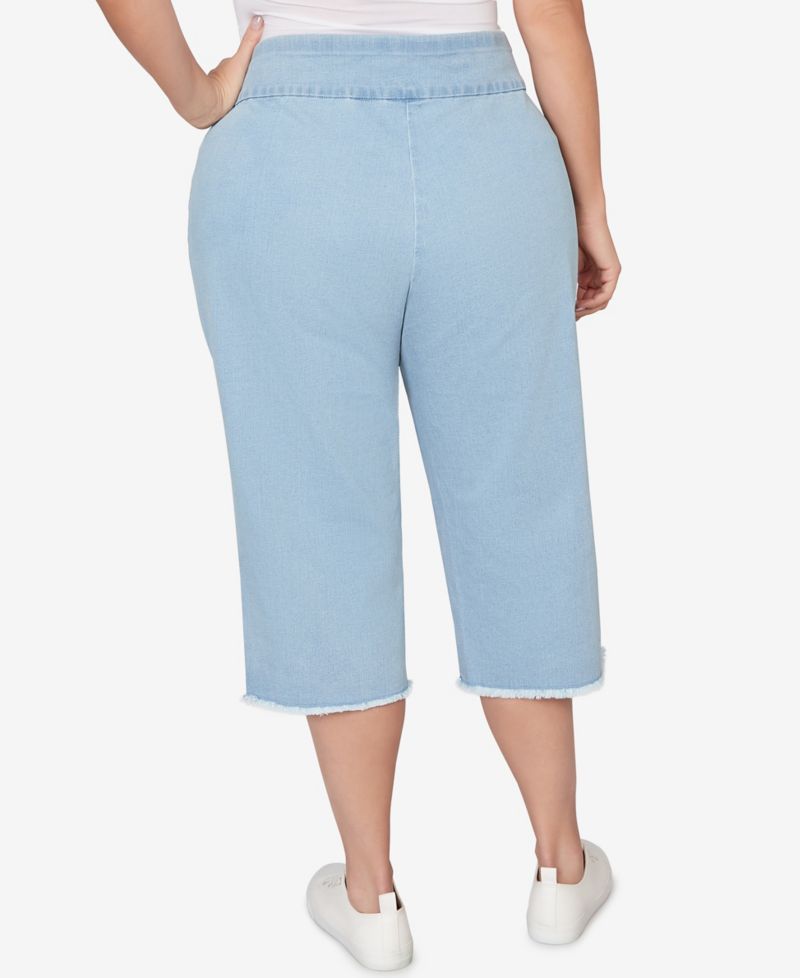 Plus Size Classic Stretch Stripe Clamdigger Capri Pants