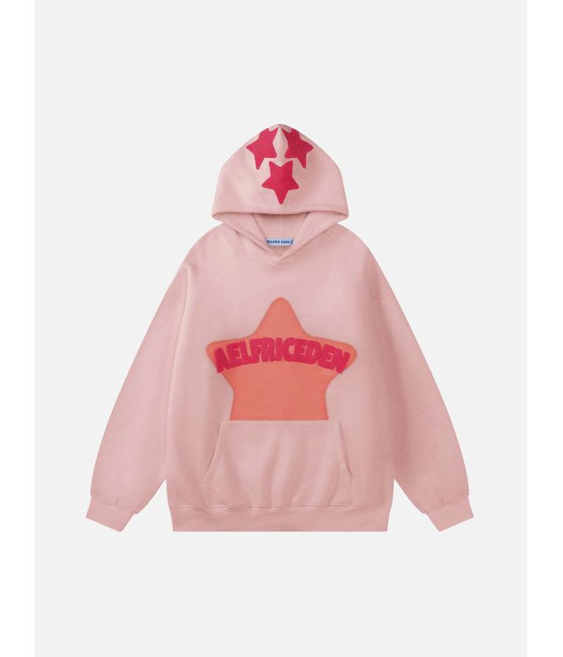 Women's Vintage Embroidery Eden Star Pullover Hoodie