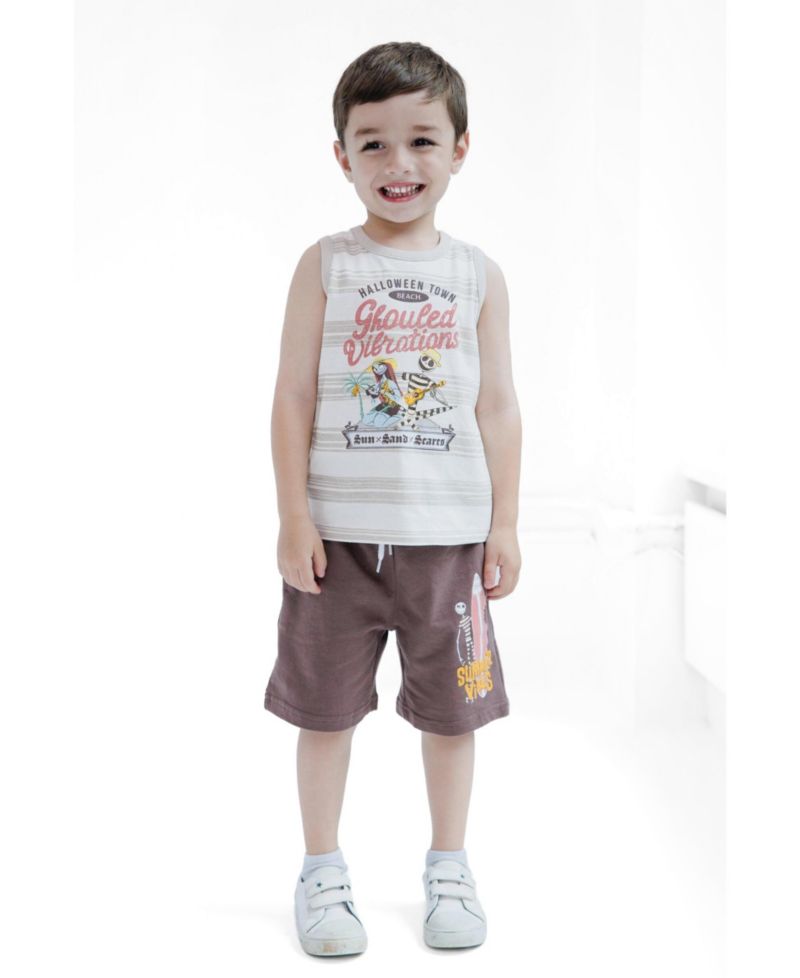 Nightmare Before Christmas Kids Outfit/Sets(5-12)Boys' 3-Piece Tee Tank and Shorts Set