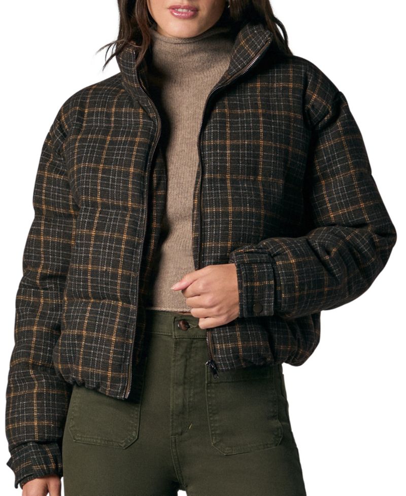 Women's Bruna Short Plaid Puffer Coat