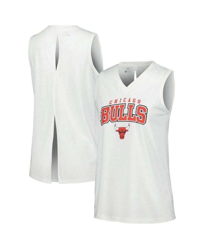 Women's White Chicago Bulls Paisley Peekaboo Tank Top