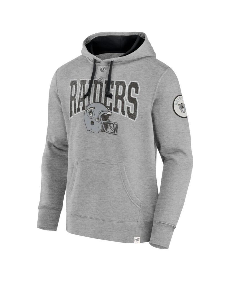 Men's Heather Gray Las Vegas Raiders Label Maker Pullover Hoodie