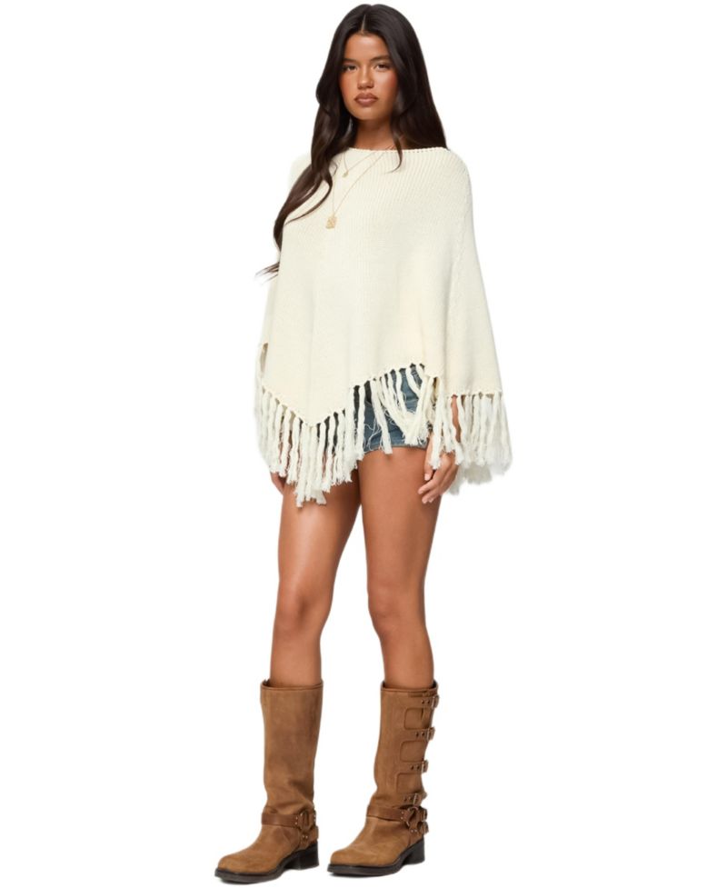 Women's Kamila Fringe Knit Poncho