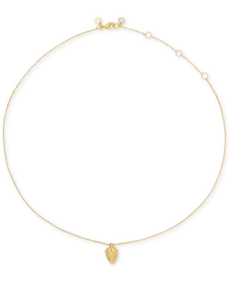 Gold-Tone Secret Garden Strawberry Short Pendant Necklace