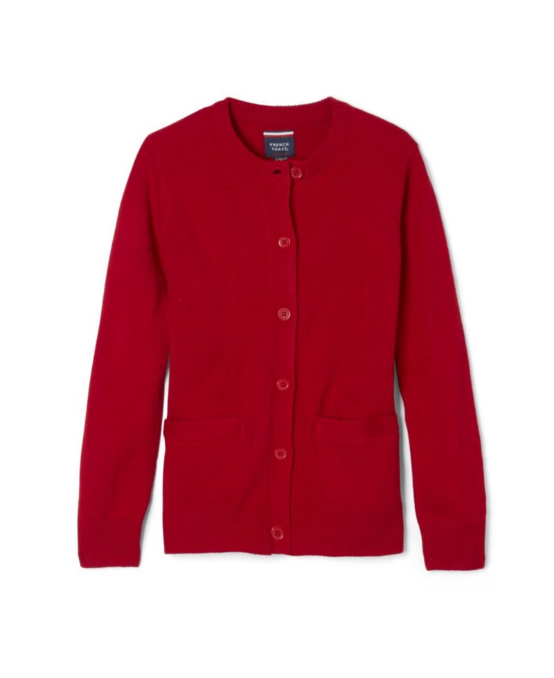 Little Girls Anti-Pill Crew Neck Cardigan Sweater