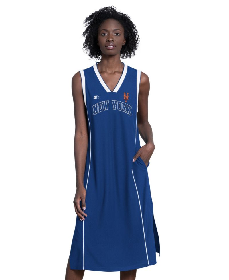 Women's New York Mets Line Up Sneaker V-Neck Maxi Dress