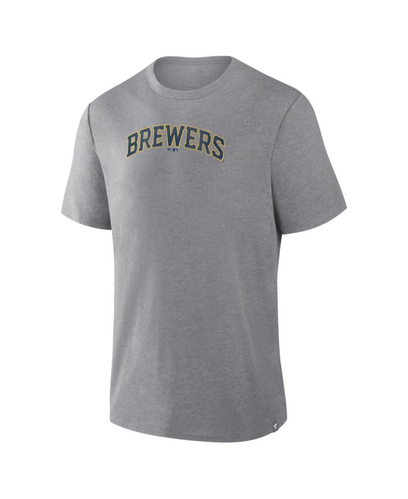 Men's Heather Gray Milwaukee Brewers Play Tribute Tri-Blend T-Shirt
