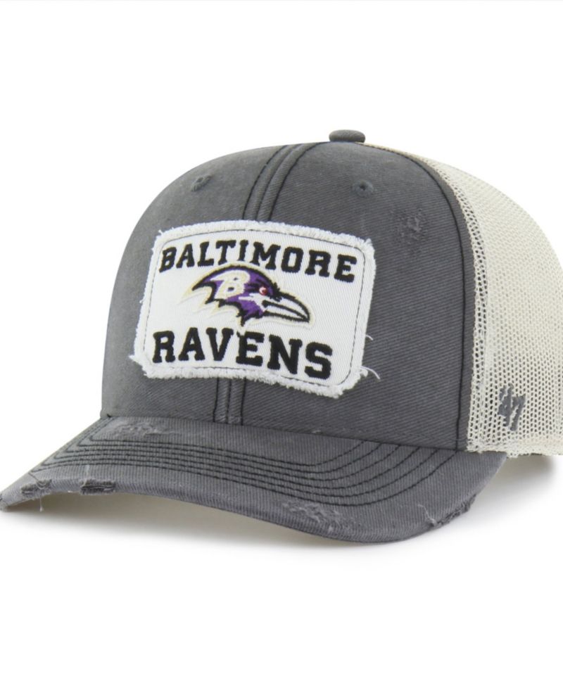 Men's Charcoal Baltimore Ravens Egremont Well-Worn Adjustable Trucker Hat