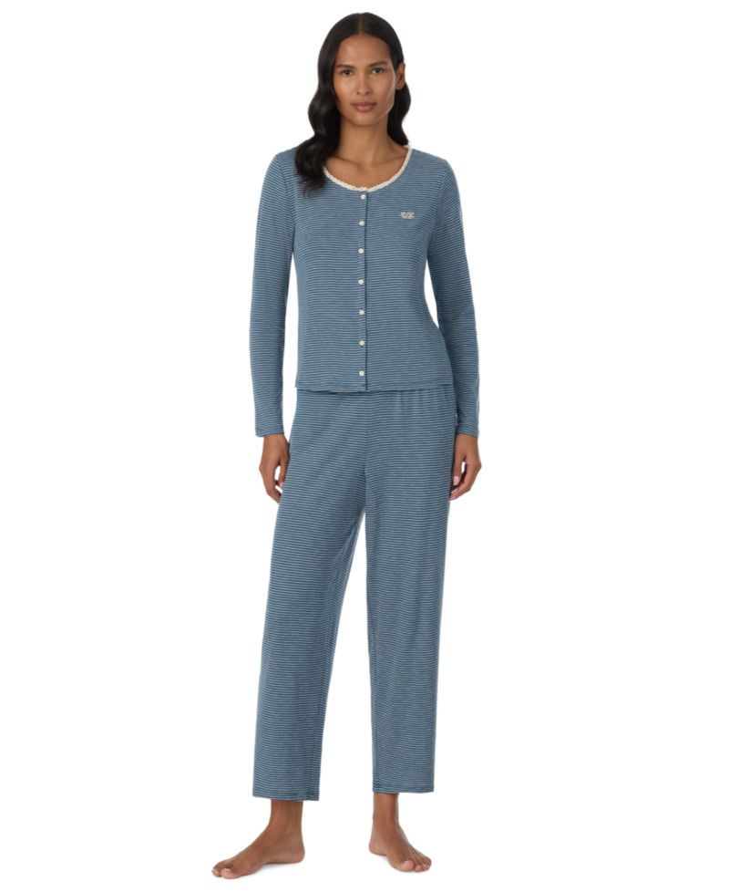 Women's Button-Down Top and Ankle Pant Set